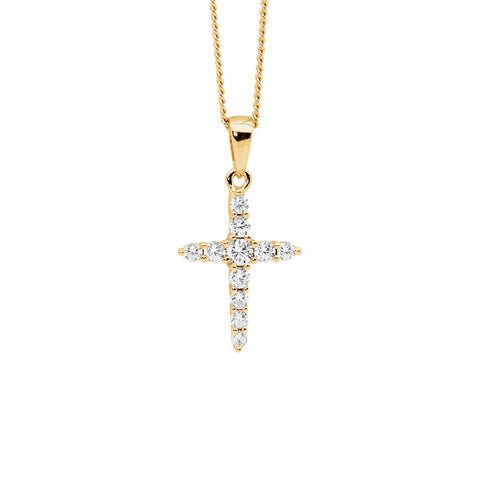 Gold plated cross pendant