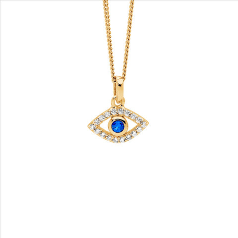Cubic Zirconia Evil Eye Pendant