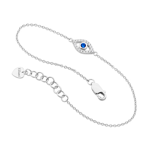 Sterling silver evil eye bracelet