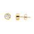 Sterling Silver Gold Plated Cubic Zirconia Studs