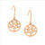 Sterling Silver Rose Gold Plated Tree of Life Drop Earrings