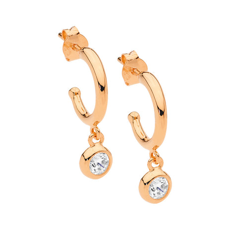 Rose gold plated drop earrings