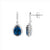 Sterling Silver Blue and With Cubic Zirconia Earrings