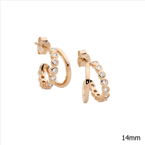 Rose plated hoop earrings
